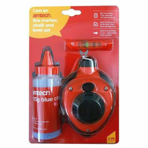 Amtech 30 m (100ft) Line marker- chalk and Mini Level Set - G3760