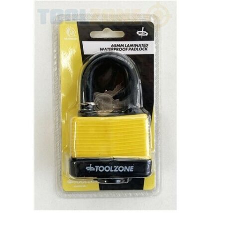 Toolzone 65mm Laminated Waterproof Padlock 3 Keys - LK007