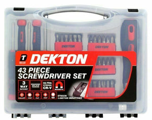 Dekton 43 pc Ratchet Screwdriver and Bit Set in Case-65236