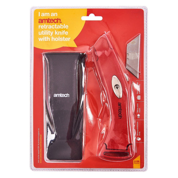 Am-tech Utility Knofe with Holster-S0470