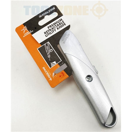 Toolzone Premium Retrac. Utility Knife Blue - KN016