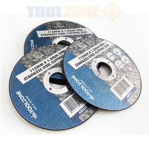 Toolzone 4 1/2 1.2mm S/Steel Cutting Disc Pk of 10-AB037