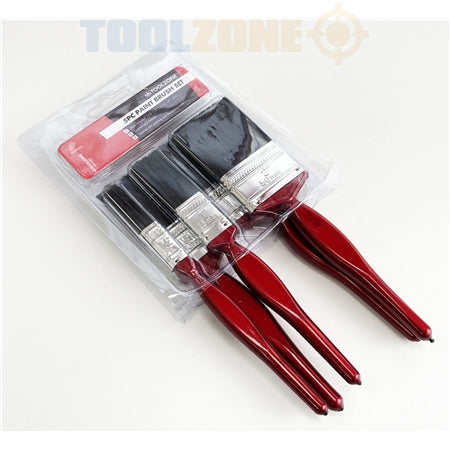 Toolzone 5pc Paint Brush Set Red Handle - DC187