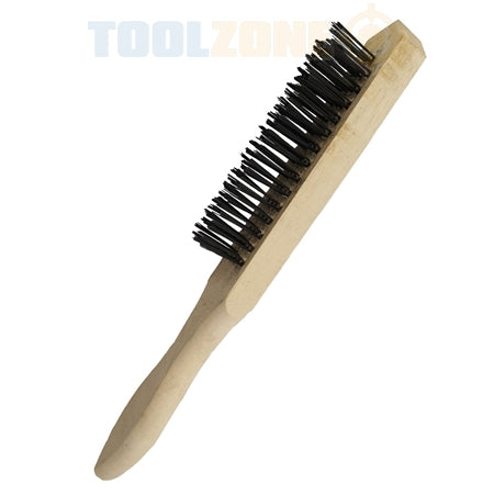 Toolzone 4 Row Wire Brush Wooden Handle - BR001