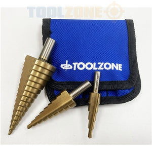 Toolzone 3pc HSS Step Drill Set - DR387