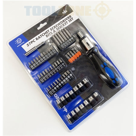 Toolzone 57pc Ratchet S/Driver & Socket Set - SD102