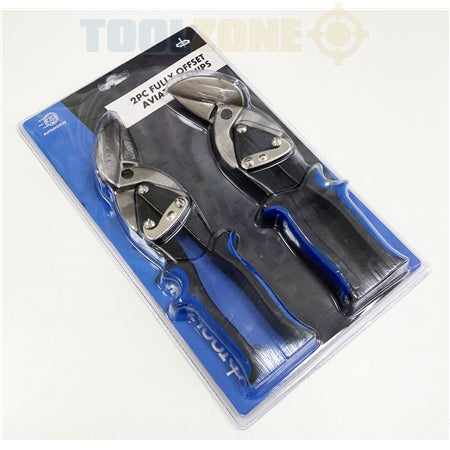 Toolzone 2pc Fully Offset Aviation Snip - CT035LR