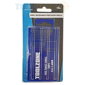 Toolzone 20pc Microbox Precision Drills - DR074