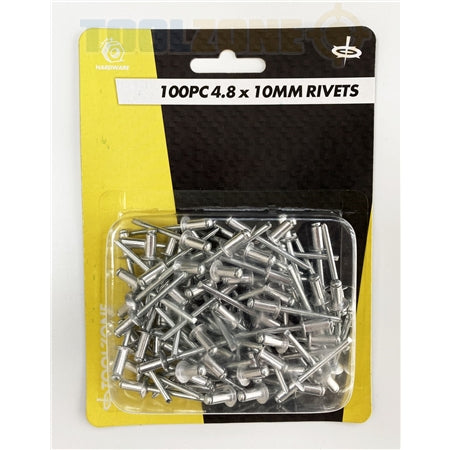 Toolzone 100 pc 4.8 mm x 10 mm  Rivets - RV008