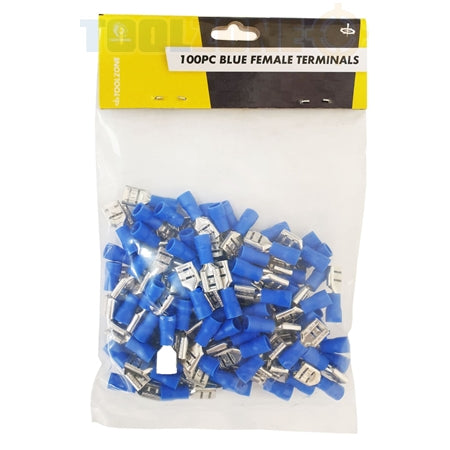 Toolzone 100pc Blue Female Terminals - EL139