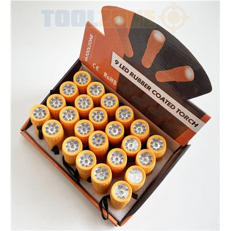 Toolzone 9 LED Rubber Coated Torch - TO178